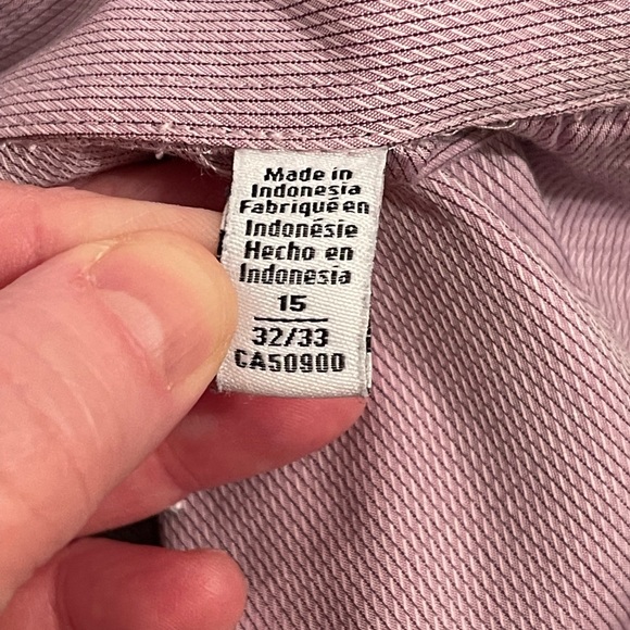 Calvin Klein Regular Fit Gingham Print Button Down Dress Shirt Size 15/32-33 - Picture 6 of 8